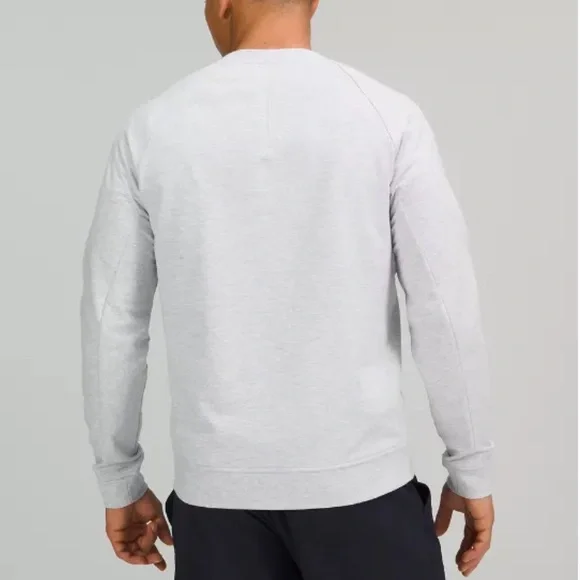Lululemon City Sweat Crew Sz S In Heathered Ultra Light Grey/Sea Salt